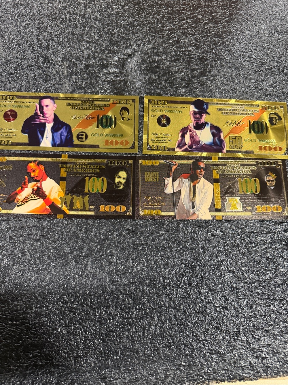 Rappers gold foil set of 4